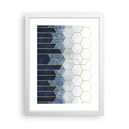 Affiche dans un cadre blanc - Poster - Composition en rythme syncopé - 30x40 cm