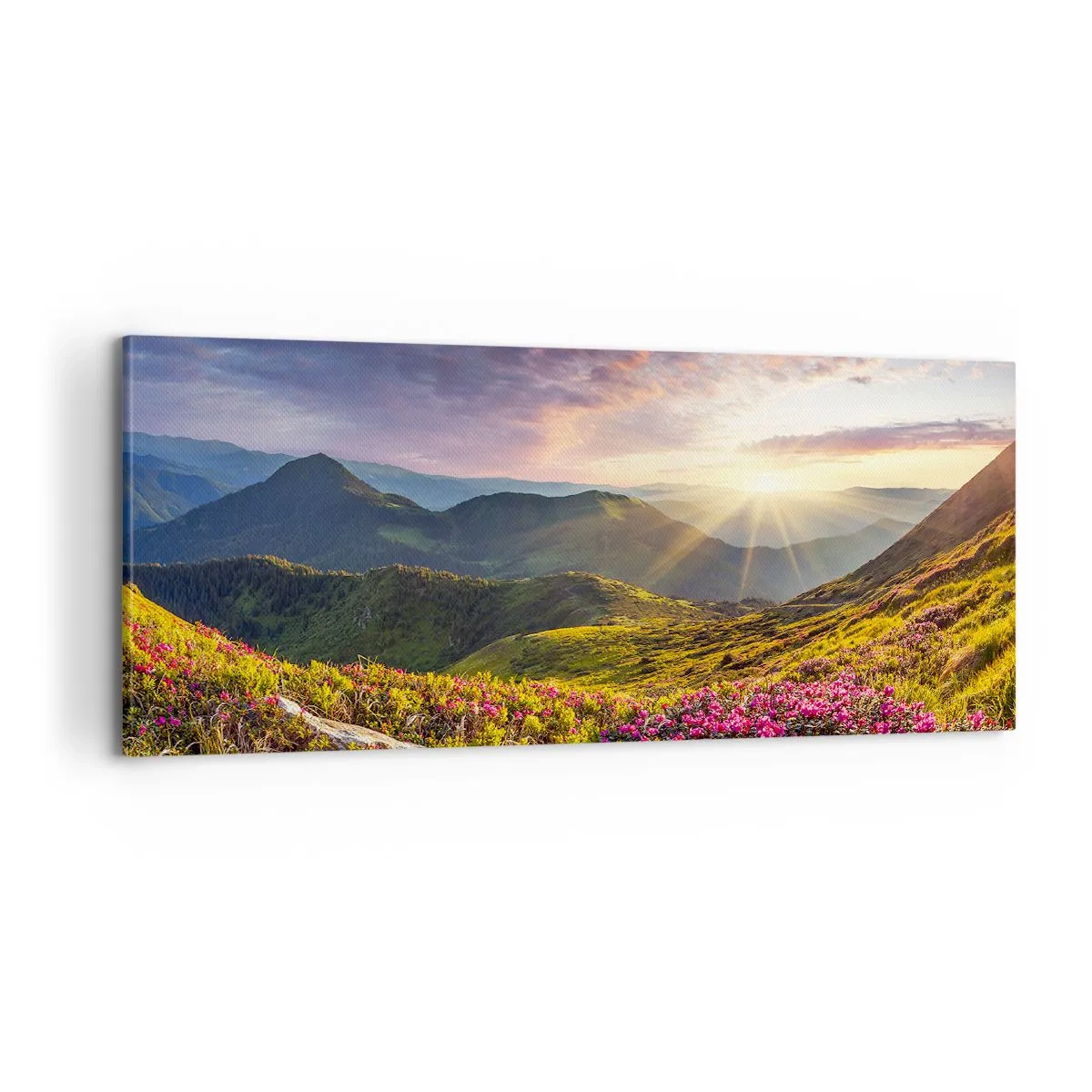Impression sur toile - Image sur toile - Fraîcheur matinale en montagne - 100x40 cm