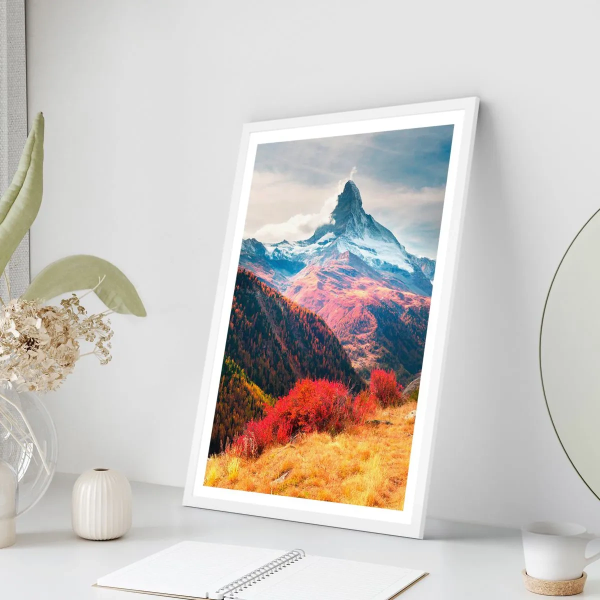 Affiche dans un cadre blanc - Poster - Automne alpin - 40x50 cm