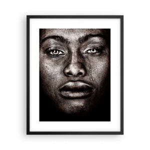 Affiche dans un cadre noir - Poster - Une larme - 40x50 cm