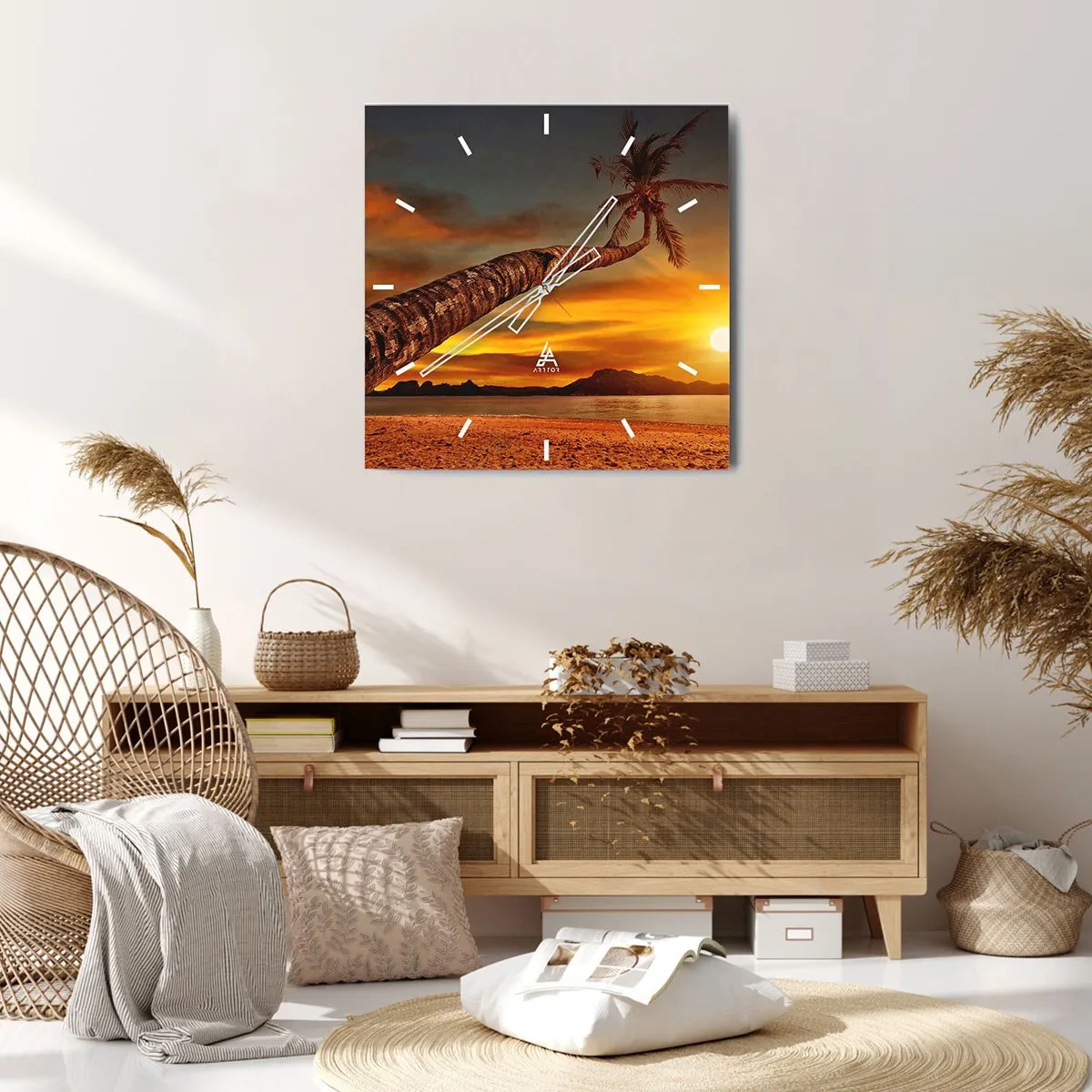Horloge murale - Pendule murale - Vacances exotiques, aventure caribéenne - 30x30 cm