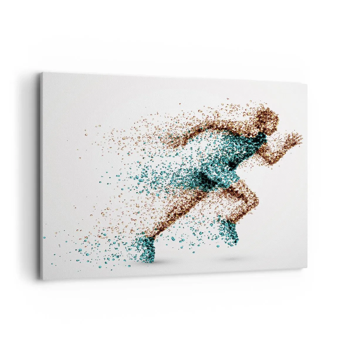 Impression sur toile - Image sur toile - Une figurine de coureur dynamique composée de minuscules particules - 120x80cm - La vie est une course - Décoration murale moderne pour le salon et la chambre ARTTOR