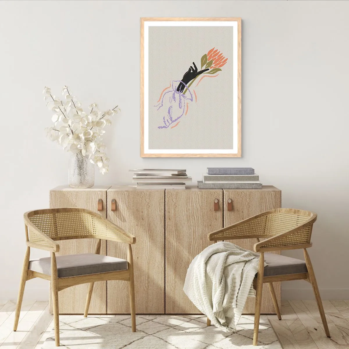 Affiche dans un chêne clair - Poster - Touche fraternelle - 40x50 cm