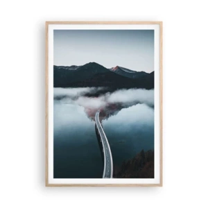 Affiche dans un chêne clair - Poster - Sur une eau aussi lisse qu'un miroir - 70x100 cm