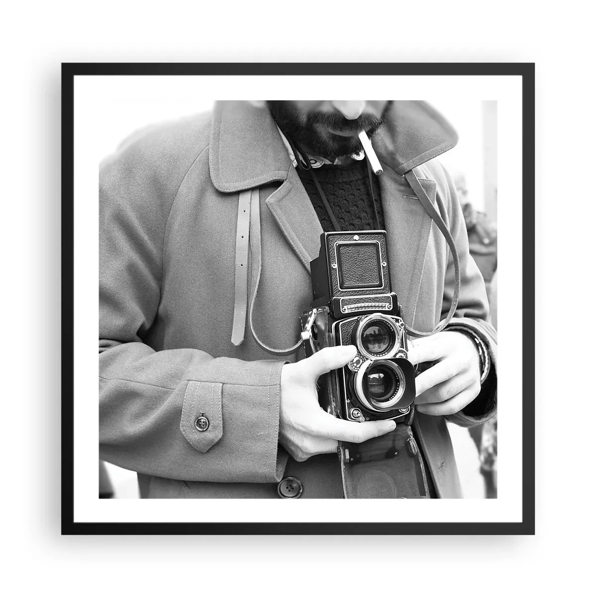 Affiche dans un cadre noir - Poster - Dans un style rétro - 60x60 cm