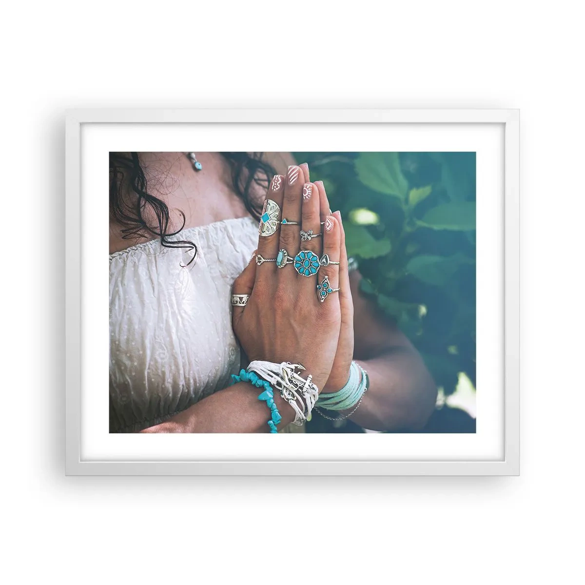 Affiche dans un cadre blanc - Poster - Bienvenue au centre du bien-être - 50x40 cm