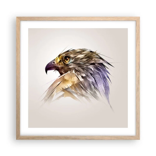 Affiche dans un chêne clair - Poster - Portrait d'un guerrier - 50x50 cm