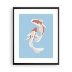 Affiche dans un cadre noir - Poster - Natation synchronisée spontanée - 40x50 cm