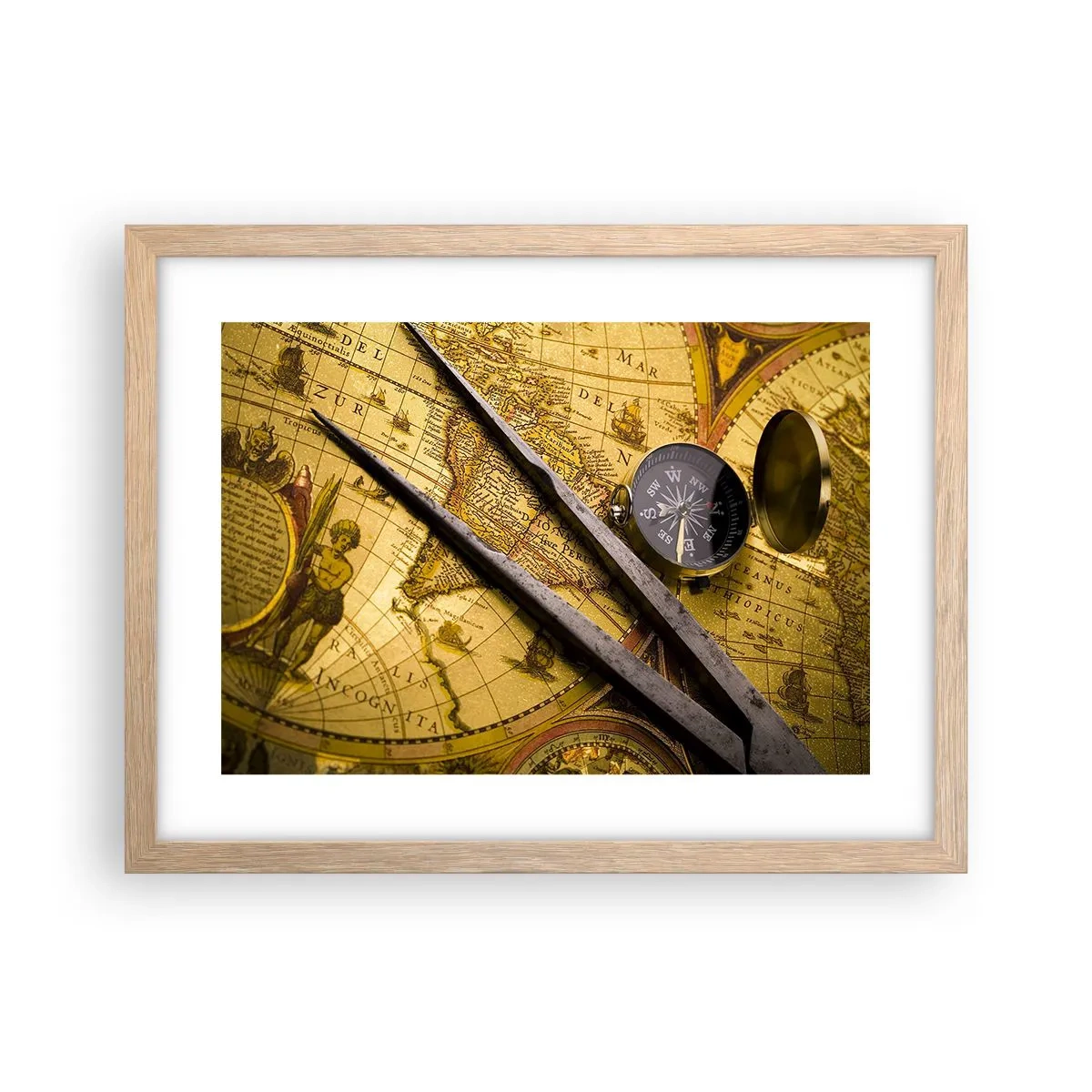 Affiche dans un chêne clair - Poster - Où sont ces trésors? - 40x30 cm