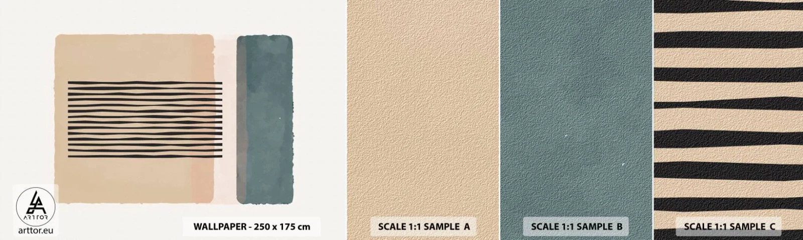 Échantillon De Papier Peint Standard Eco - Tout est en ordre - Abstraction, Graphique, Minimalisme - 100x30 cm