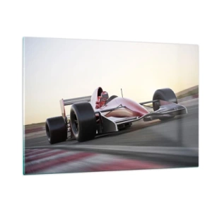 Impression sur verre - Image sur verre - Formule 1 sur la piste de course - 120x80cm - Toujours gagnant - Décoration murale moderne pour le salon et la chambre ARTTOR
