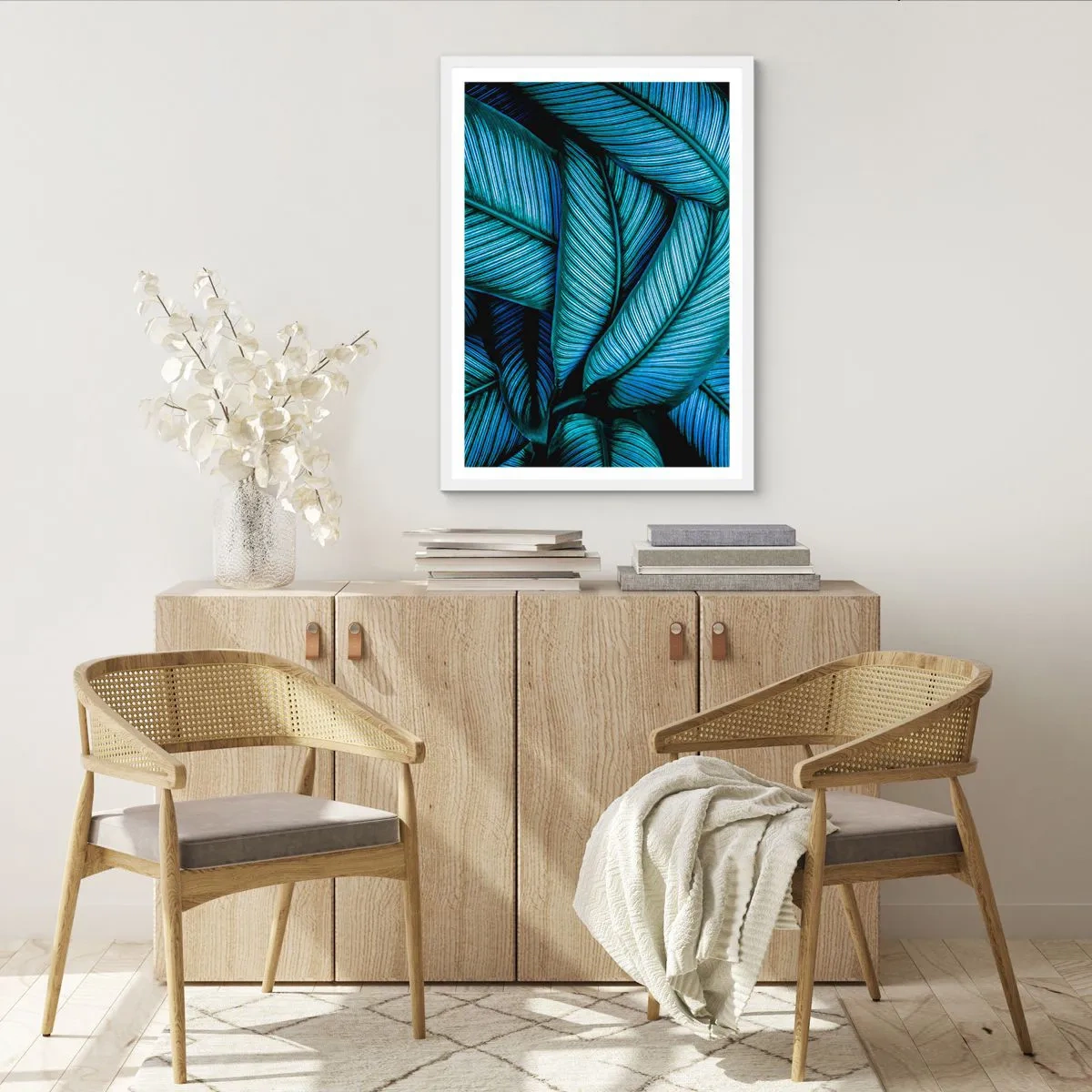 Affiche dans un cadre blanc - Poster - Lignes de vie - 70x100 cm