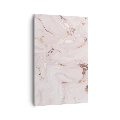 Impression sur toile - Image sur toile - Abstraction élégante dans des tons de rose et d'or - 80x120cm - Dans un châle rose - Décoration murale moderne pour le salon et la chambre ARTTOR