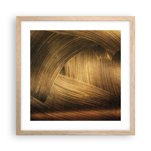 Affiche dans un chêne clair - Poster - Dans un labyrinthe en or - 40x40 cm