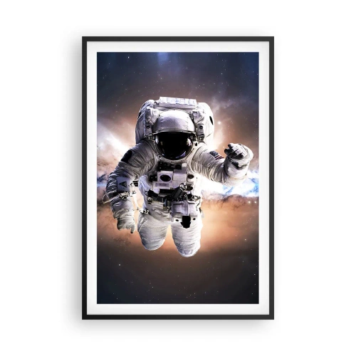 Affiche dans un cadre noir - Poster - Salutations de l'espace - 61x91 cm