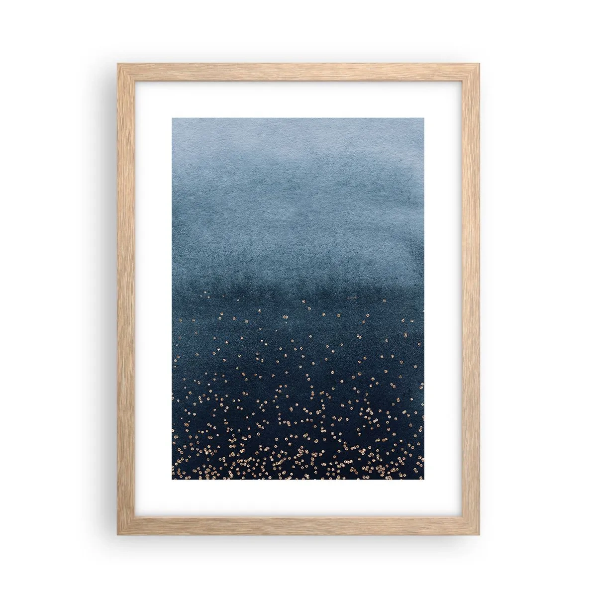 Affiche dans un chêne clair - Poster - Composition - phases bleues - 30x40 cm