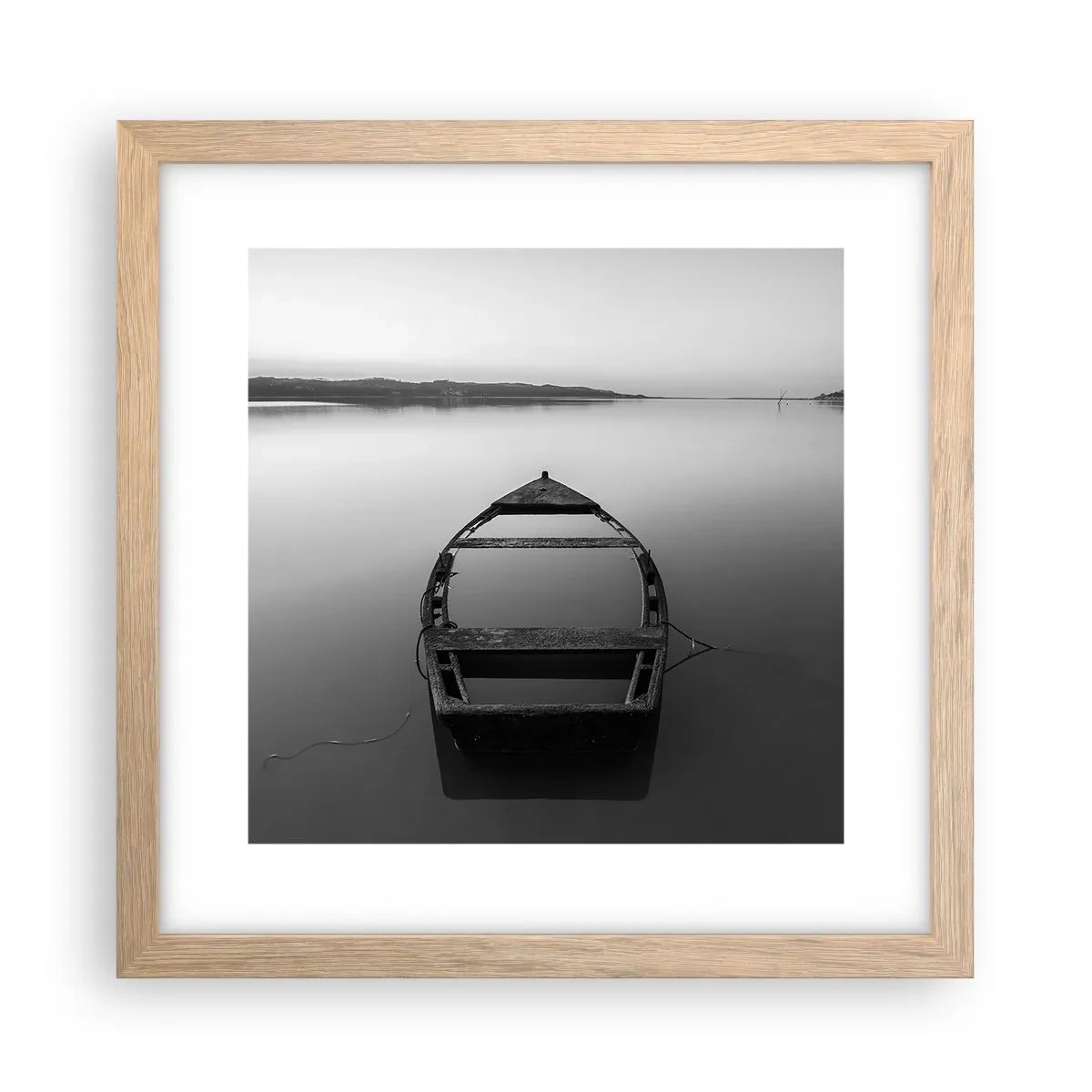 Affiche dans un chêne clair - Poster - Nostalgie et mélancolie - 30x30 cm