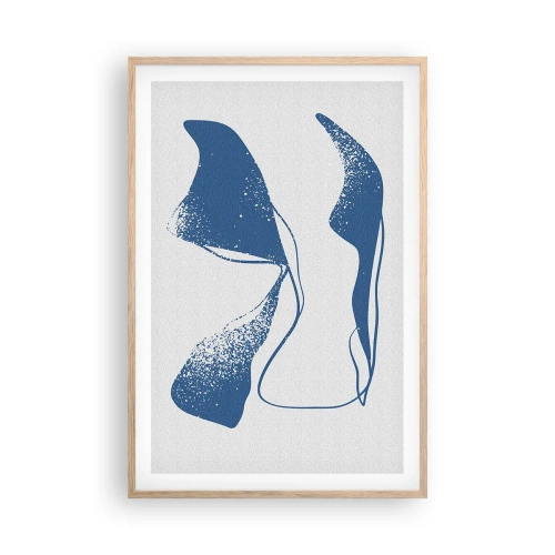 Affiche dans un chêne clair - Poster - Abstraction ailée - 61x91 cm