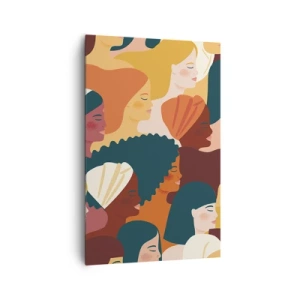 Impression sur toile - Image sur toile - Profils colorés de femmes aux styles variés - 80x120cm - Uniquement la féminité - Décoration murale moderne pour le salon et la chambre ARTTOR