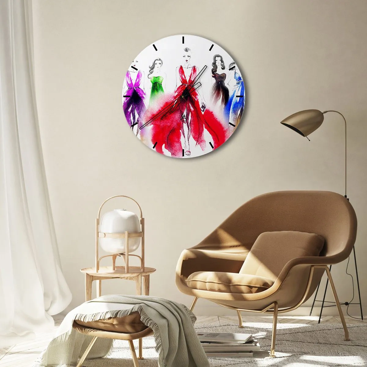 Horloge murale - Pendule murale - Ambiances pour les déguisements - 40x40 cm