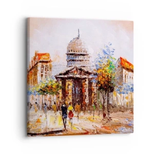 Impression sur toile - Image sur toile - Promenade à Paris - 30x30 cm