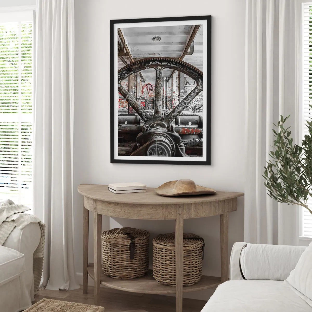 Affiche dans un cadre noir - Poster - Vie secrète d'une usine - 70x100 cm