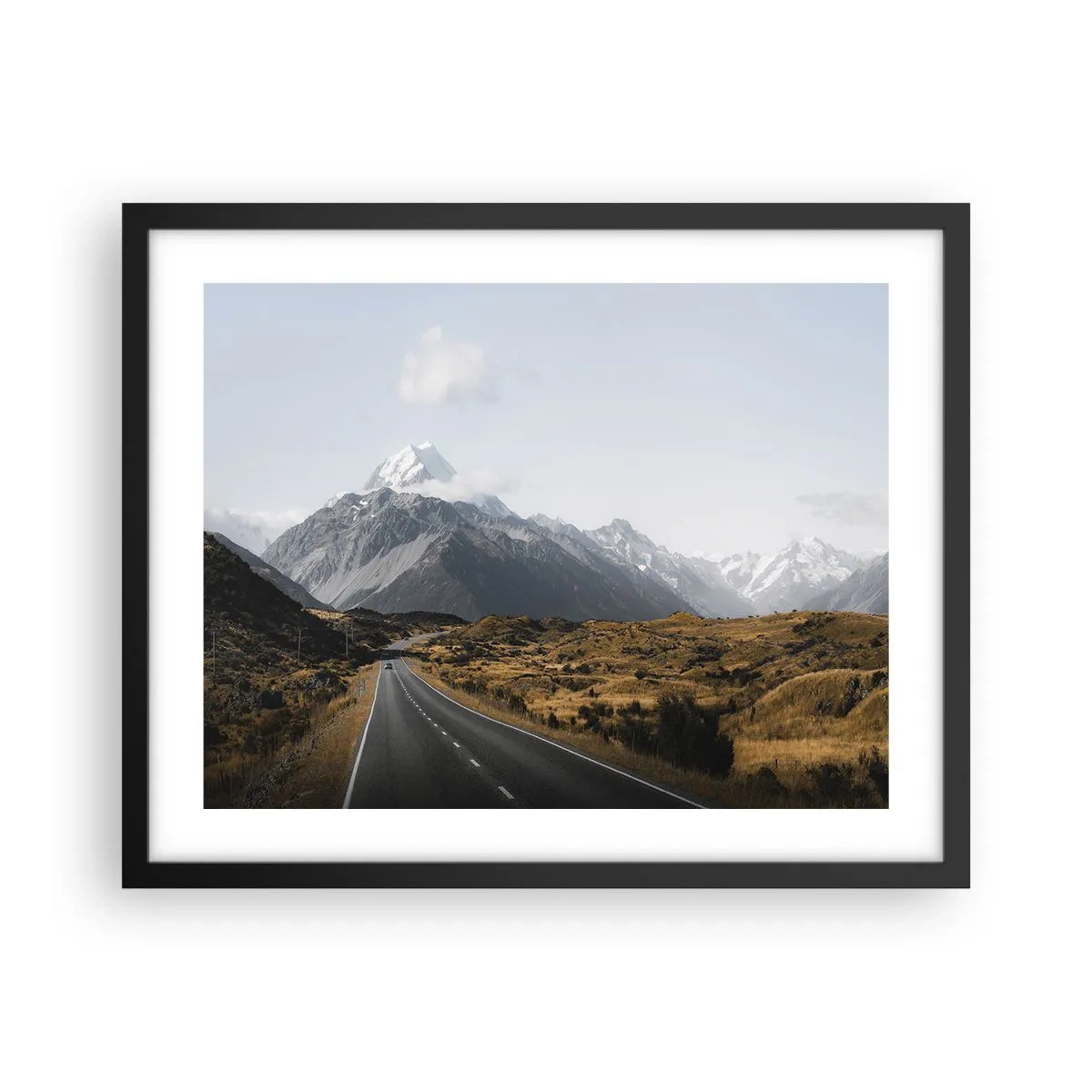 Affiche dans un cadre noir - Poster - Chemin vers le coeur de la montagne - 50x40 cm