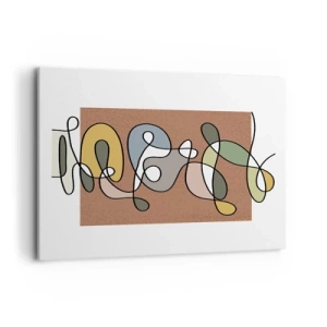 Impression sur toile - Image sur toile - Abstraction colorée avec des taches et des lignes - 120x80cm - Une abstraction qui mérite le sourire - Décoration murale moderne pour le salon et la chambre ARTTOR