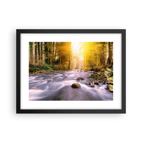 Affiche dans un cadre noir - Poster - Malachite dans un cadre argent et or - 40x30 cm