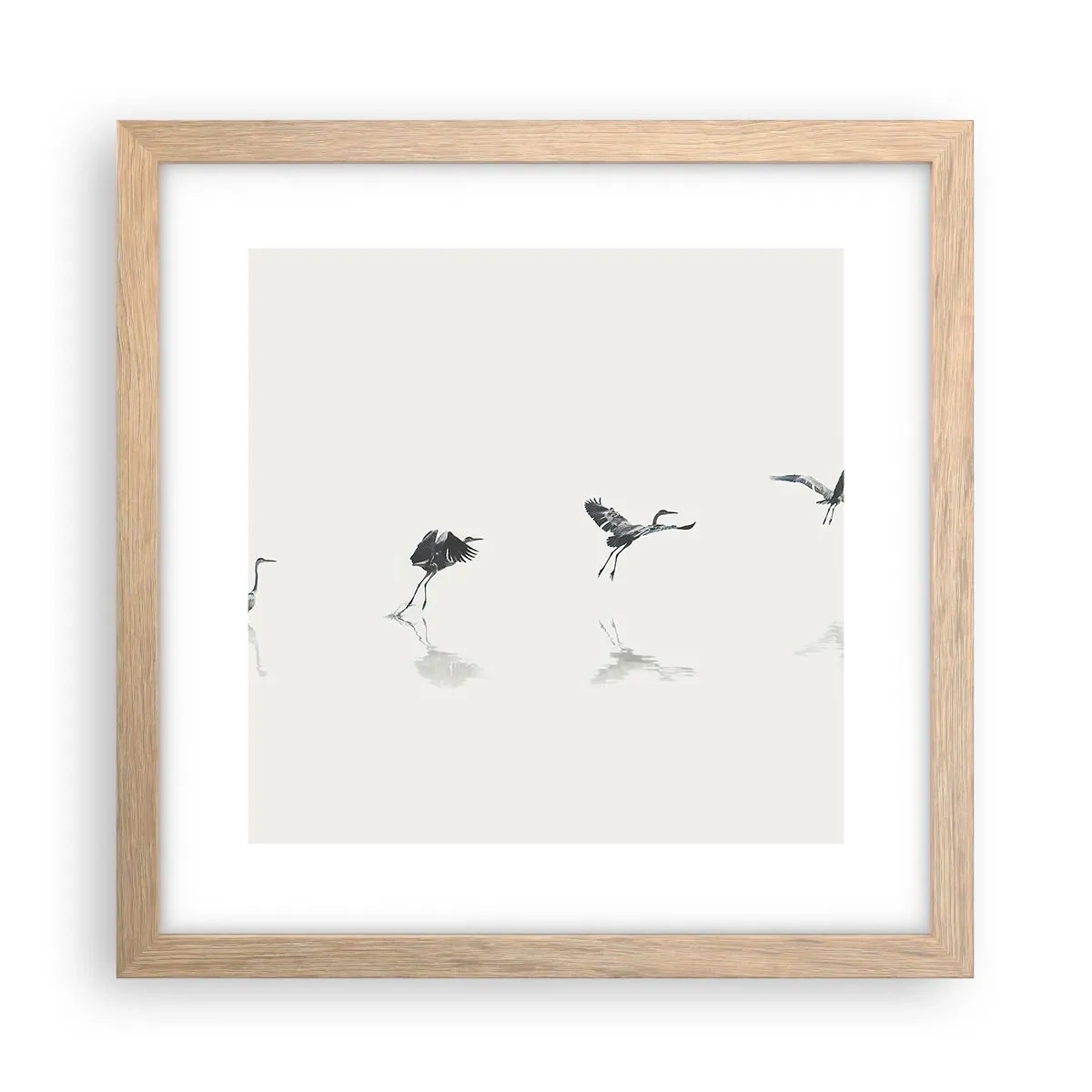 Affiche dans un chêne clair - Poster - Quatre étapes simples - 30x30 cm