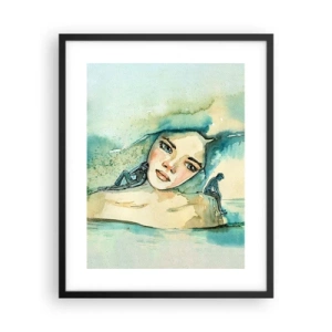 Affiche dans un cadre noir - Poster - Suis-je bleu? - 40x50 cm