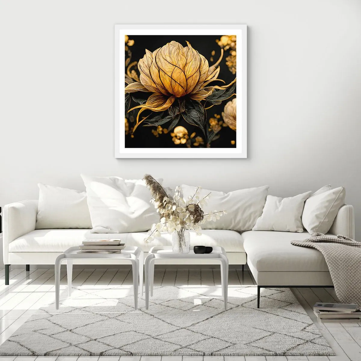 Affiche dans un cadre blanc - Poster - Fragilité subtile - 30x30 cm