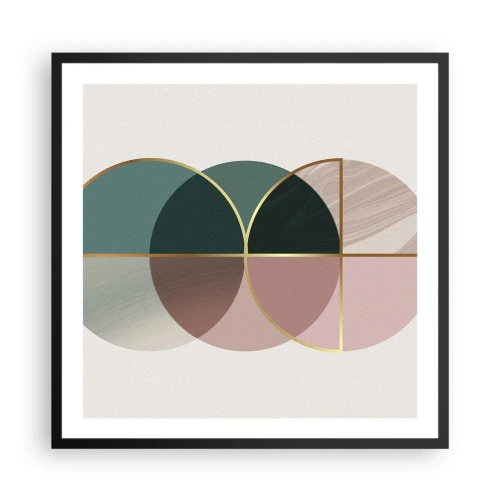 Affiche dans un cadre noir - Poster - Cercles après cercles - 60x60 cm