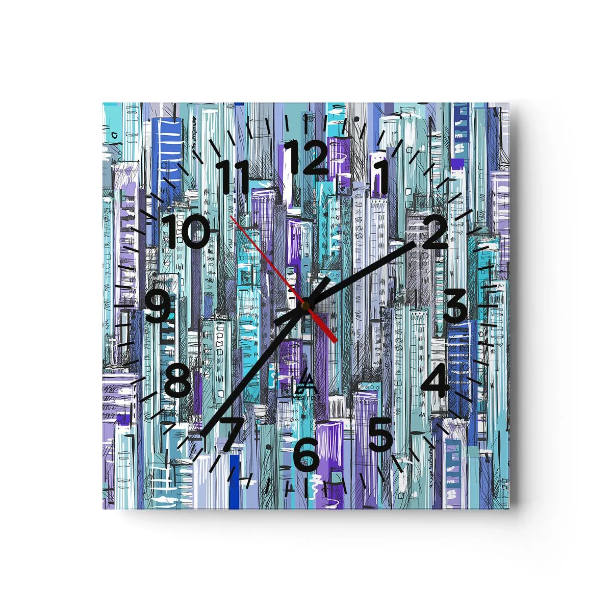 Horloge murale - Pendule murale - Bleuâtre avec le ciel - 30x30 cm