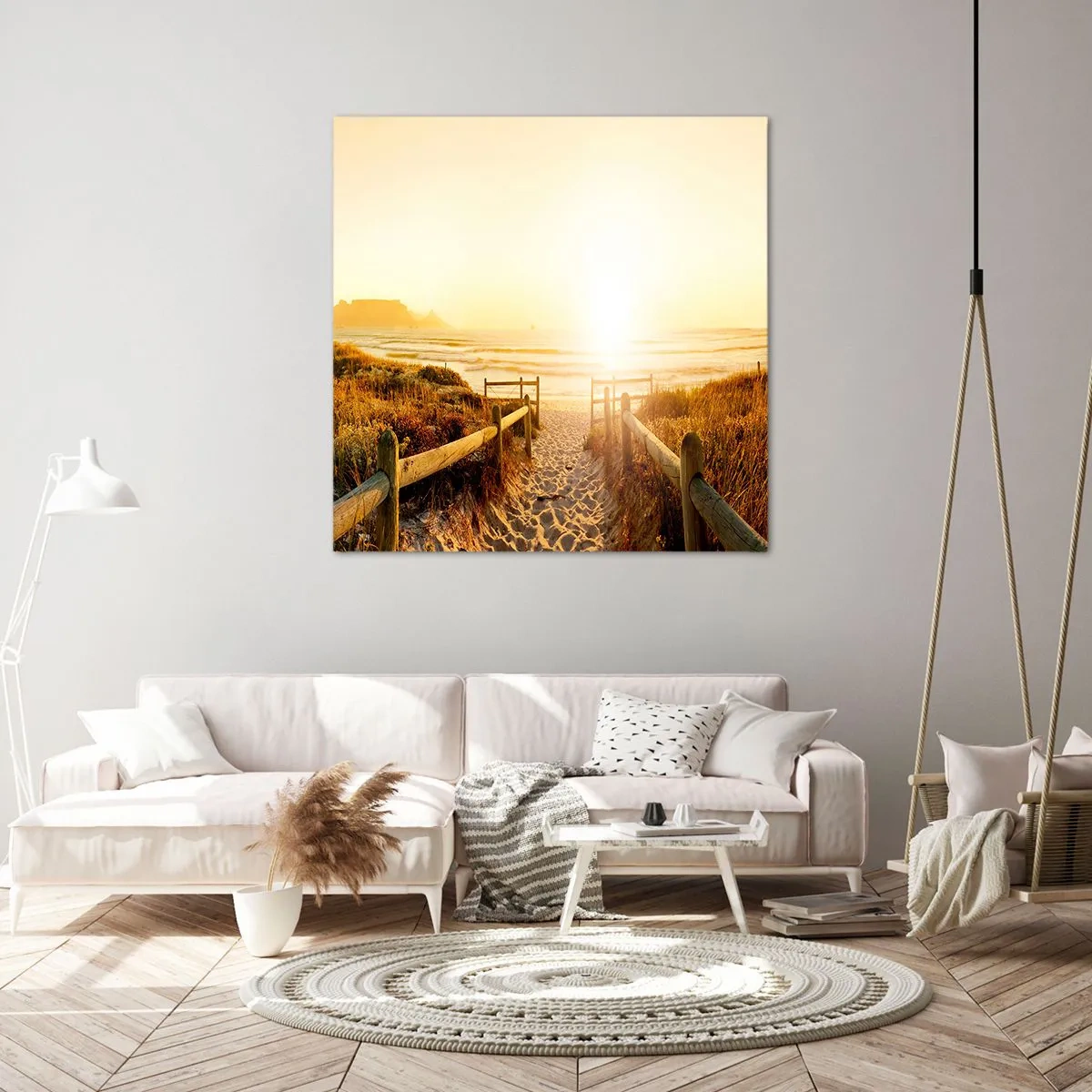 Impression sur toile - Image sur toile - A travers la dune, vers le soleil - 50x50 cm