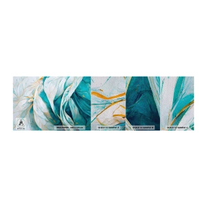 Échantillon de Papier Peint Premium Sand - Abstraction bleue avec un motif doré - Morceau, Art Déco, Subtil - 100x30 cm