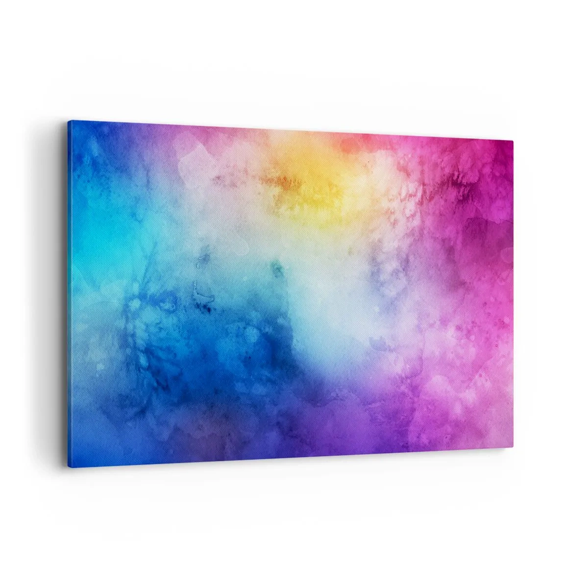 Impression sur toile - Image sur toile - Une composition abstraite dans des tons pastel de rose et de bleu. - 120x80cm - Presque au septième ciel - Décoration murale moderne pour le salon et la chambre ARTTOR