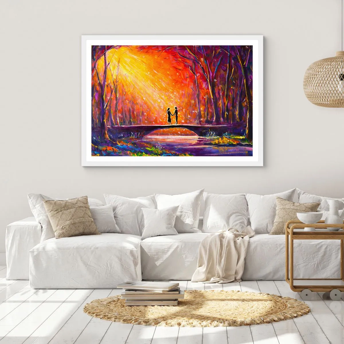 Affiche dans un cadre blanc - Poster - Le ciel les aime aussi - 100x70 cm