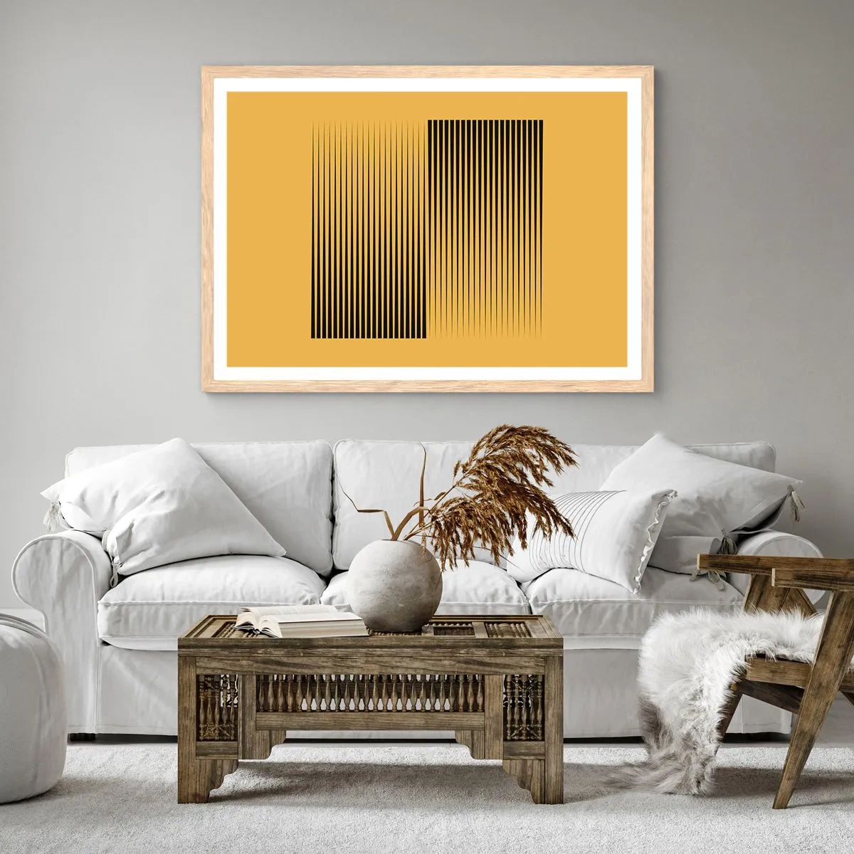 Affiche dans un chêne clair - Poster - Cadre opposé - 100x70 cm