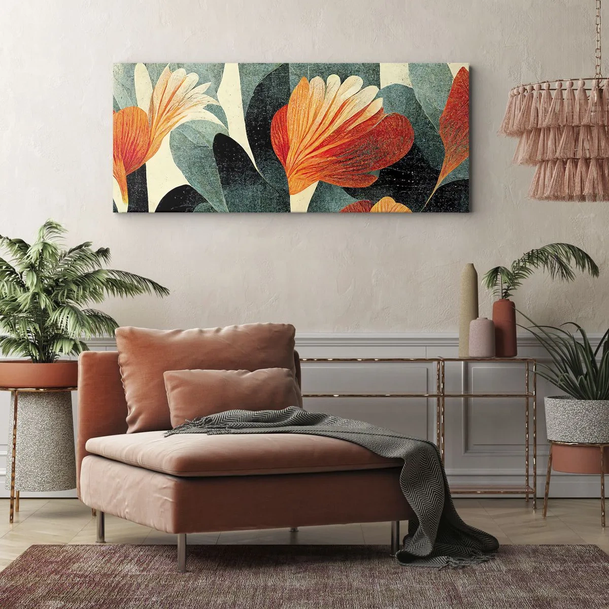Impression sur toile - Image sur toile - La chaleur des tropiques et la fraîcheur de la verdure - 100x40 cm
