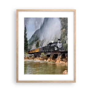 Affiche dans un chêne clair - Poster - Et lui jusqu'où? Jusqu'où? - 40x50 cm