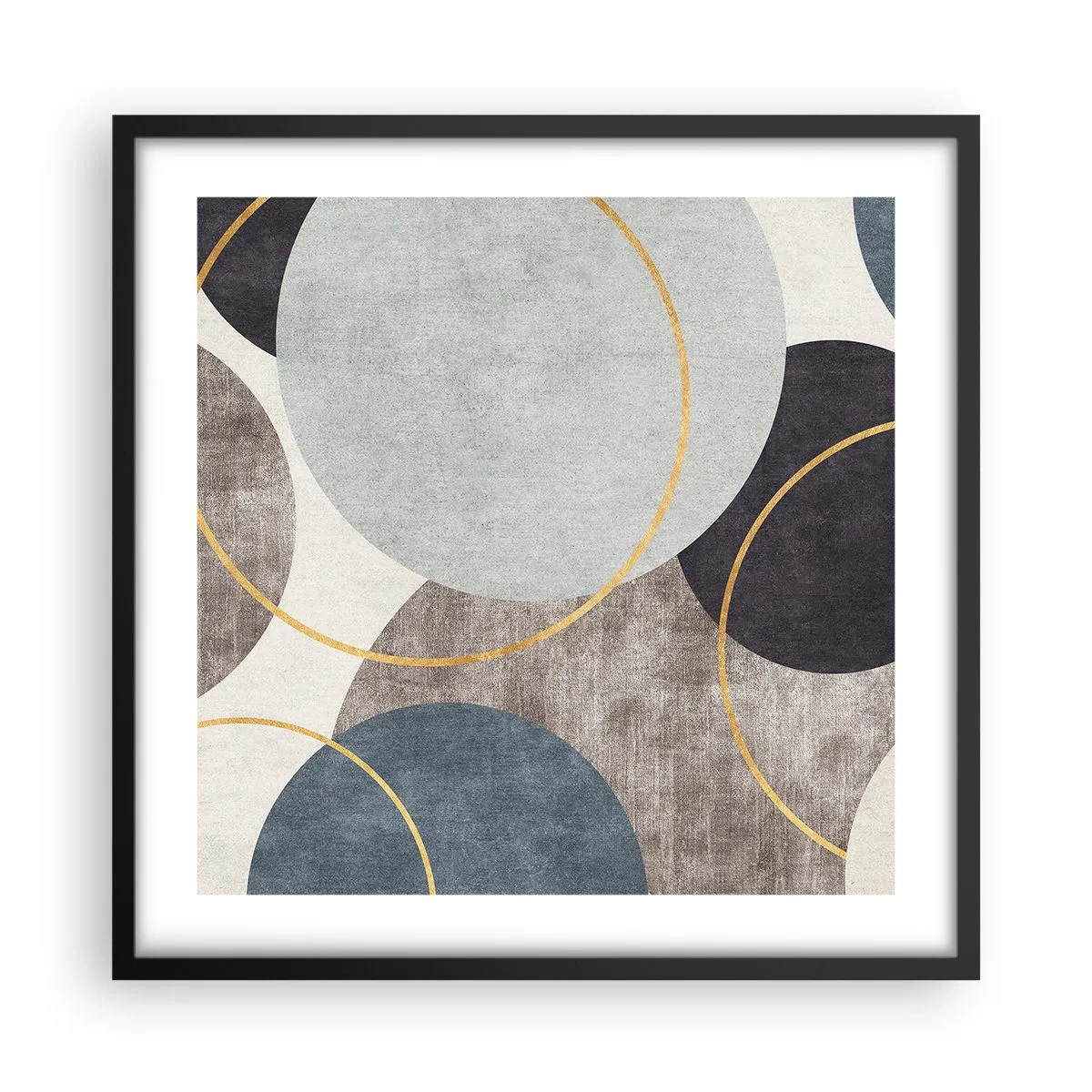 Affiche dans un cadre noir - Poster - Cercles sur cercles - 50x50 cm