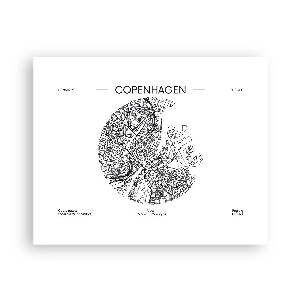 Affiche - Poster - Anatomie de Copenhague - 50x40 cm