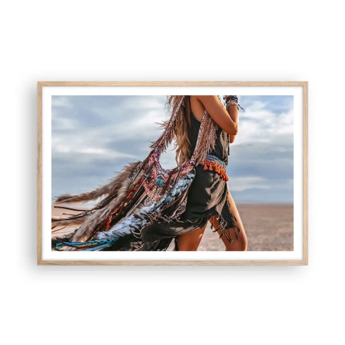 Affiche dans un chêne clair - Poster - La fille du chaman - 91x61 cm