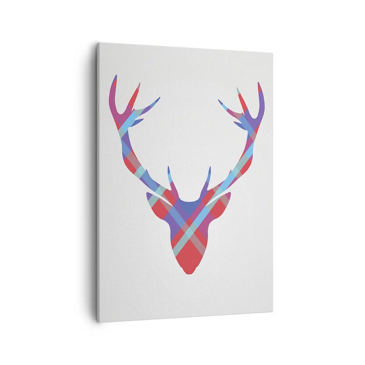 Impression sur toile - Image sur toile - Image géométrique d'un cerf sur fond clair - 50x70cm - Cerf écossais - Décoration murale moderne pour le salon et la chambre ARTTOR
