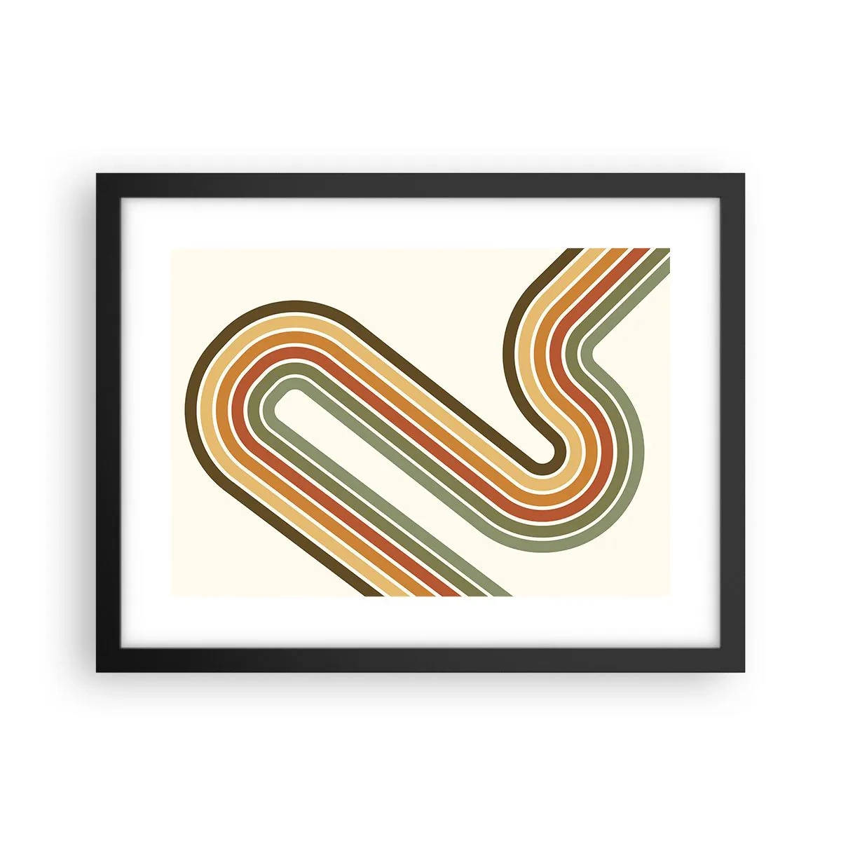 Affiche dans un cadre noir - Poster - En zig zag vers le but - 40x30 cm