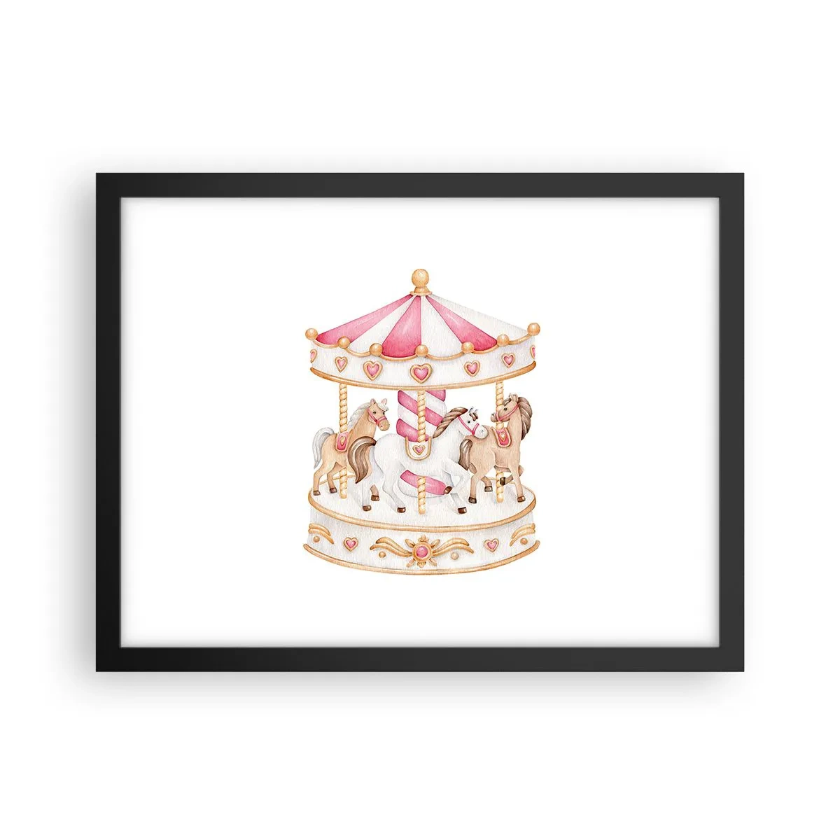 Affiche dans un cadre noir - Poster - Le doux monde de l'enfance - 40x30 cm