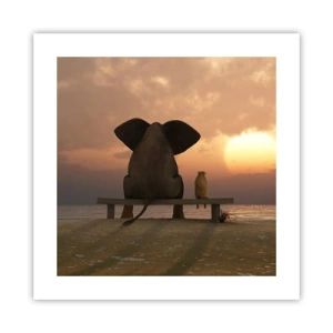 Affiche - Poster - C'est bon de garder le silence ensemble - 40x40 cm