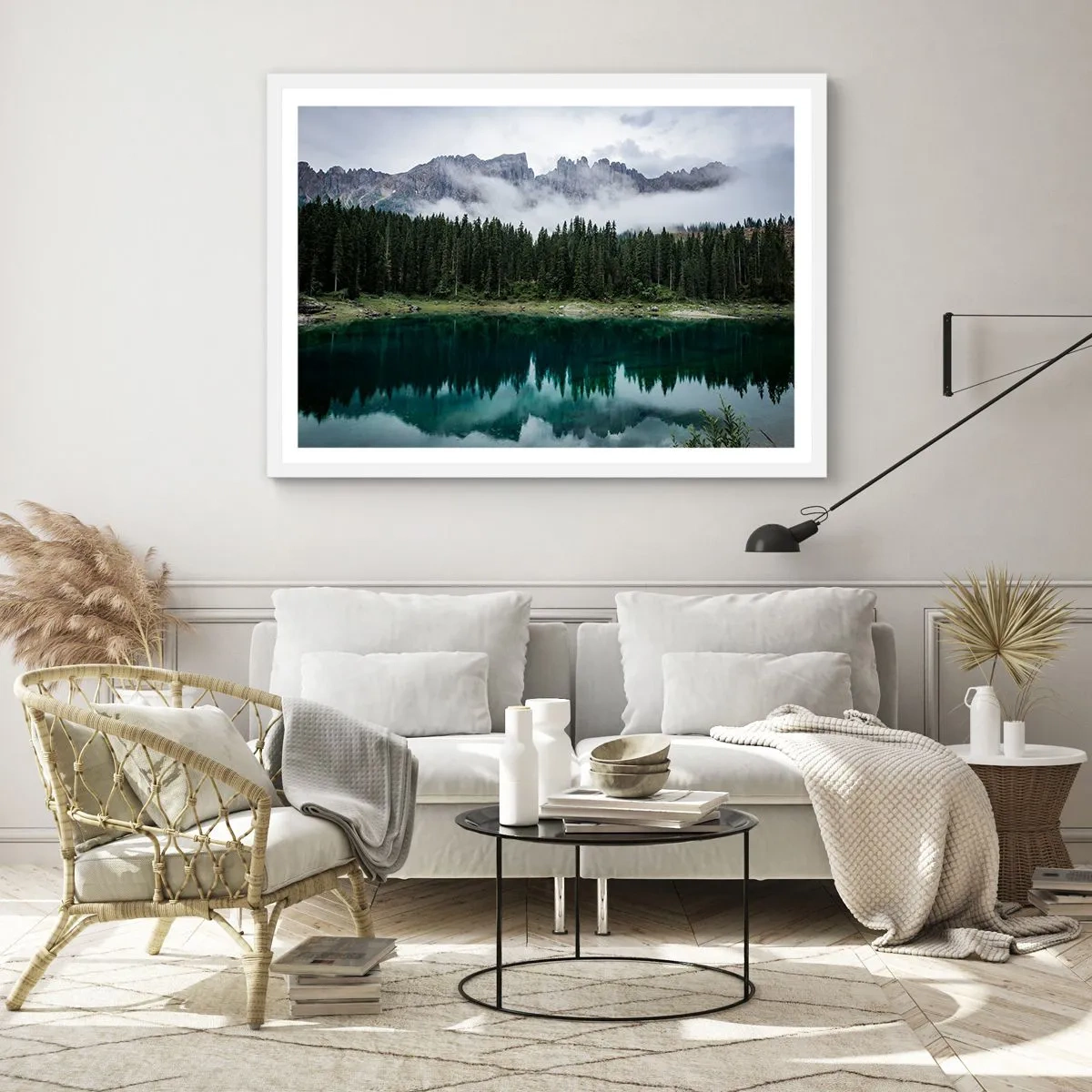 Affiche dans un cadre blanc - Poster - Chut, chut, ne réveillons pas l'eau qui dort - 50x40 cm