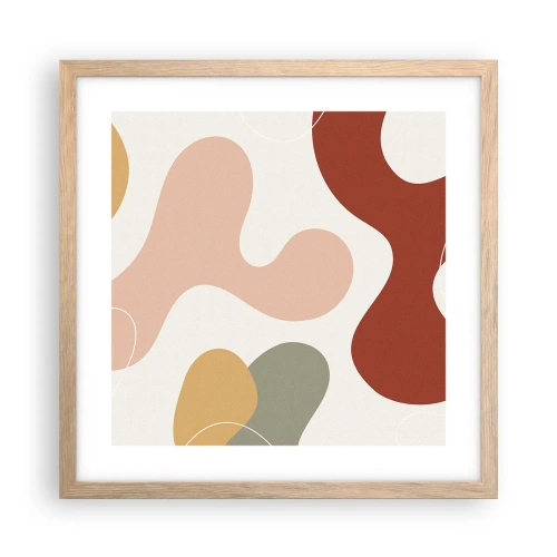 Affiche dans un chêne clair - Poster - Entrelac - 40x40 cm